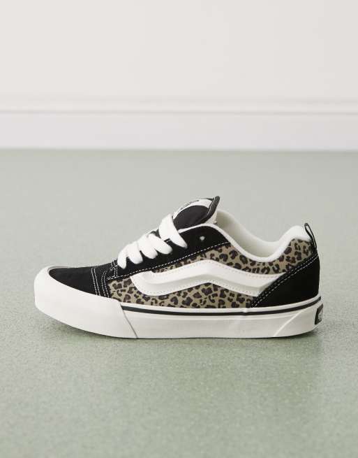 Vans Knu Skool chunky sneakers in black leopard print