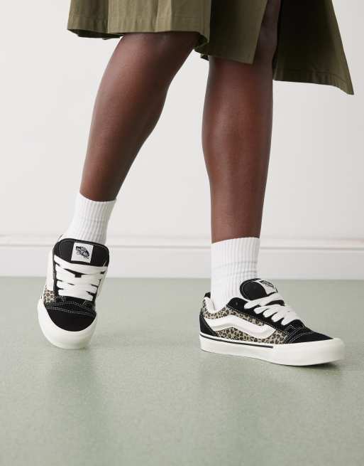 Vans Knu Skool chunky sneakers in black leopard print, 3 of 5
