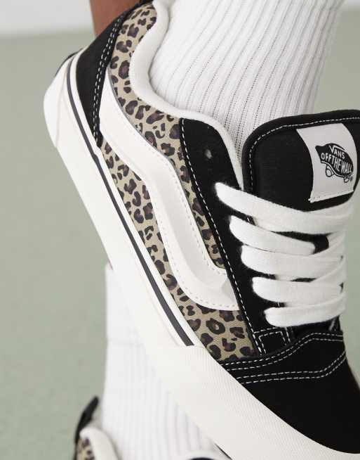 Vans Knu Skool chunky sneakers in black leopard print, 4 of 5