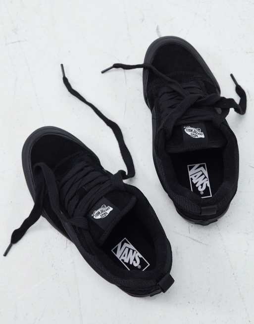 Vans Knu Skool chunky sneakers in black with black sole | ASOS