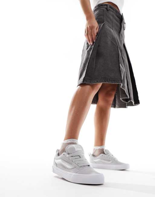 Vans Knu Skool chunky sneakers in grey and silver ASOS