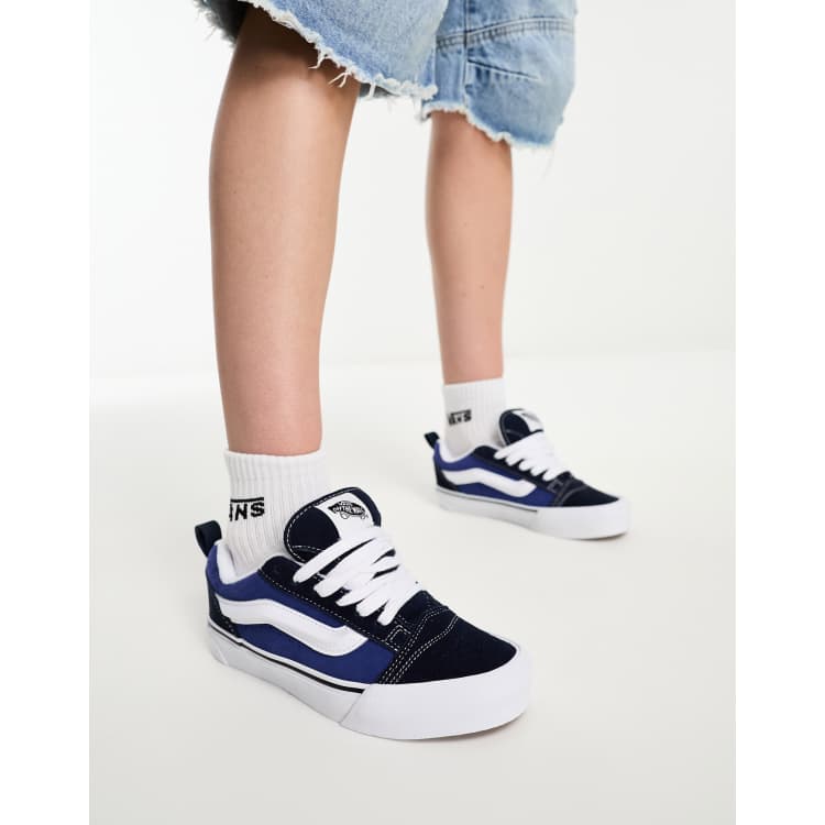 Vans Knu Skool chunky sneakers in navy and white