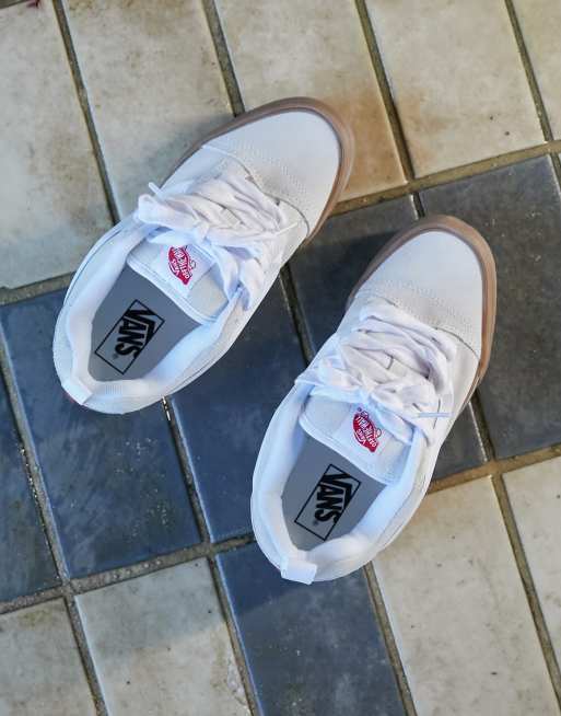 White vans with outlet brown sole