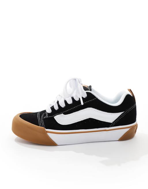 Vans Knu Skool Chunky sneakers nere e bianche con suola in gomma