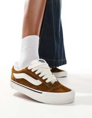 Vans knu skool chunky suede trainers in light brown