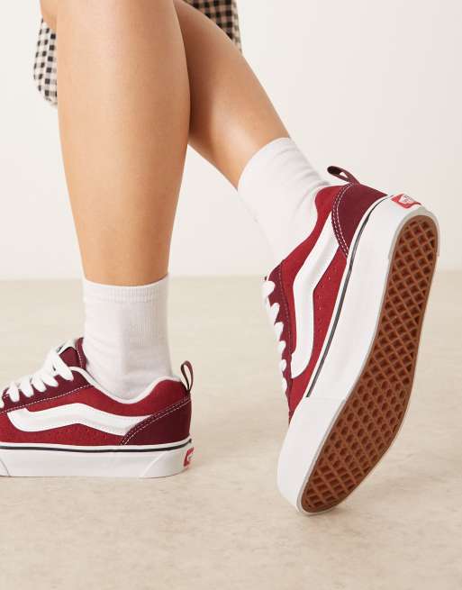 Vans Knu Skool colour theory trainers in two tone burgundy ASOS