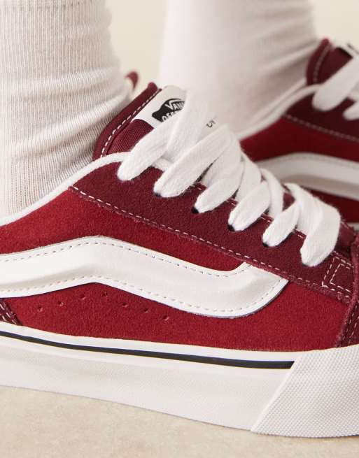 Vans Knu Skool  colour theory trainers in two tone burgundy, 5 of 5