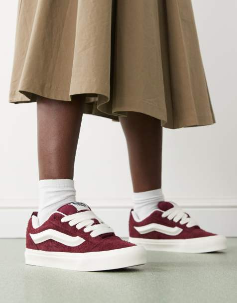 Vans Knu Skool fluffy suede sneakers in maroon - view 1