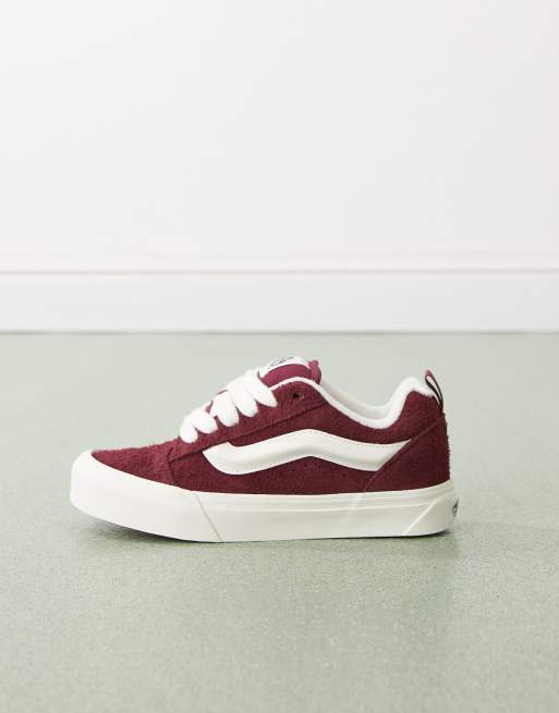 Vans Knu Skool fluffy suede sneakers in maroon, 2 of 5