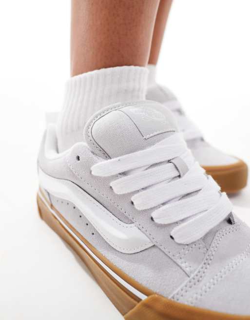 Vans Knu Skool gum sole sneakers in light gray