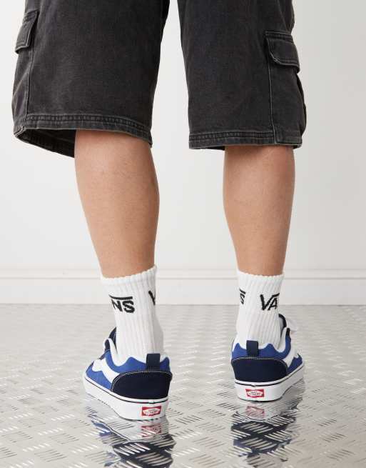 Vans – Knu Skool – Marinblå och vita, grova sneakers, 3 av 5