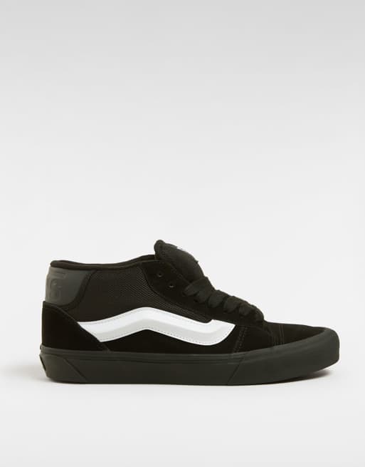 Vans – Knu Skool – Mittelhohe Sneaker in Schwarz und Weiß