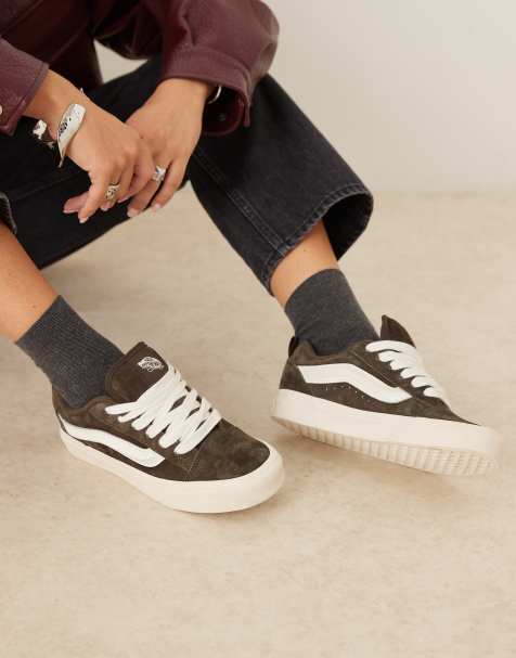 Vans Knu Skool pig suede trainers in dark brown - view 1