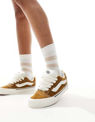 Vans Knu Skool Sneaker With Suede In Brown
