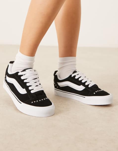 Vans Knu Skool sneakers in black and white with rhinestone detailing - view 1