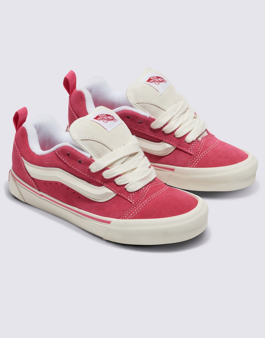 Shop Vans Knu Skool Sneakers In Pink And White