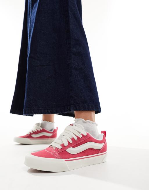 Vans Knu Skool sneakers in pink and white