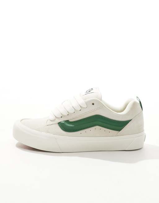 Vans Knu Skool sneakers in white and green, 2 of 5