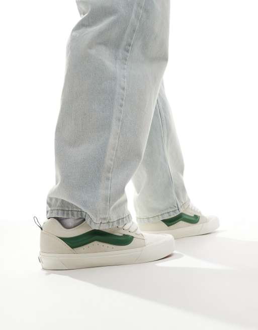 Vans Knu Skool sneakers in white and green, 4 of 5