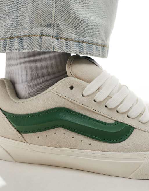 Vans Knu Skool sneakers in white and green, 5 of 5