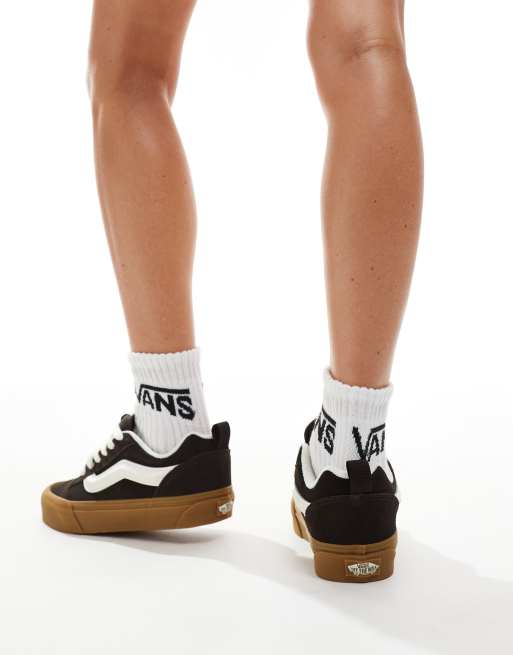 Vans Knu Skool Sneakers met dikke rubberen zool in bruin ASOS