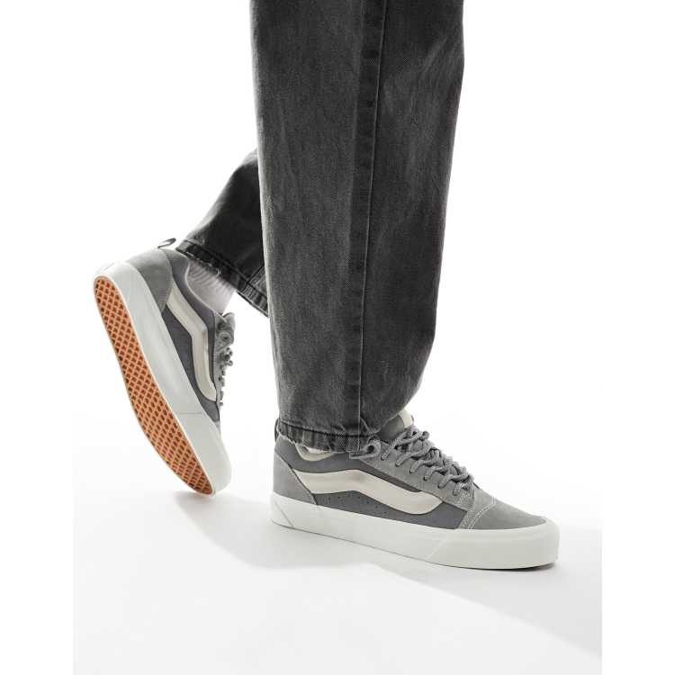 【VANS】Knu-Skool Gray True White ★送料・関税込★大人気★ Vans Knu Skool sneakers with lace interest in gray and cream