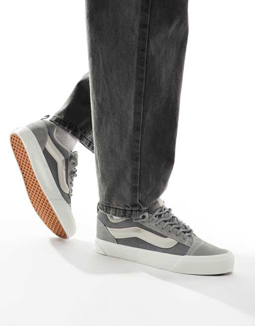 Vans Knu Skool sneakers with lace interest in gray and cream ASOS