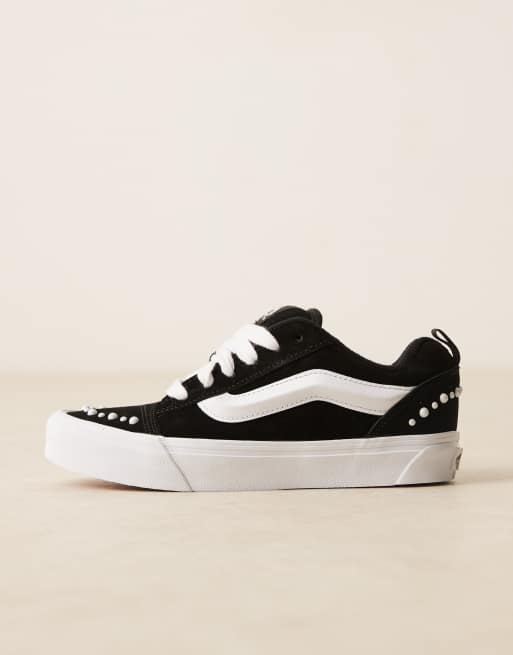 Vans Knu Skool sneakers with pearl detail in black, 2 of 5
