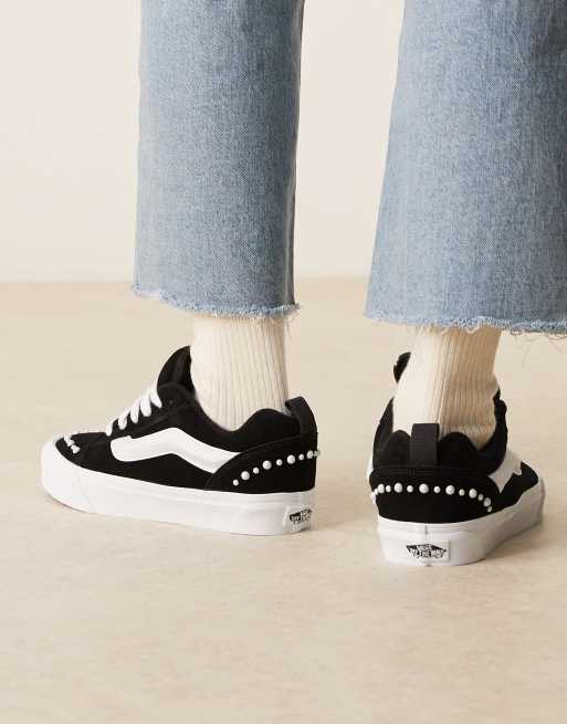 Vans Knu Skool sneakers with pearl detail in black, 4 of 5