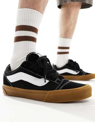 Vans Knu Skool trainers in black and gum