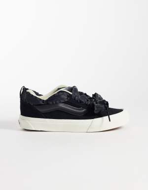 Vans Knu Skool trainers in black with lace detailing