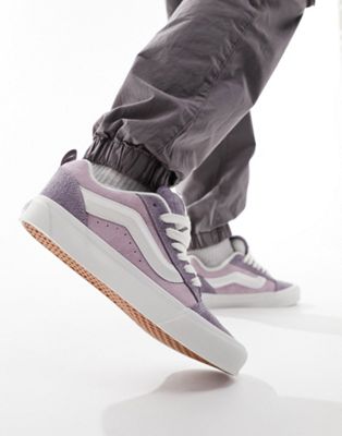 Vans Knu Skool trainers in lilac hairy suede-Grey