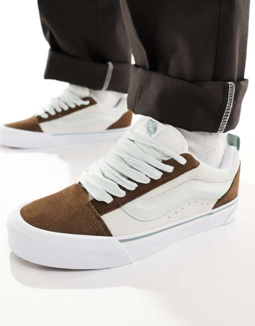 Vans Knu Skool trainers in off white and brown ASOS