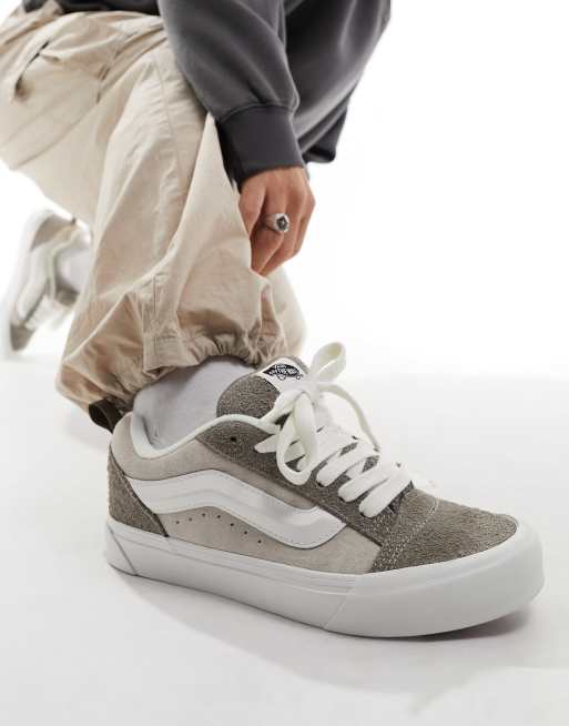 Vans Knu Skool trainers in stone hairy suede