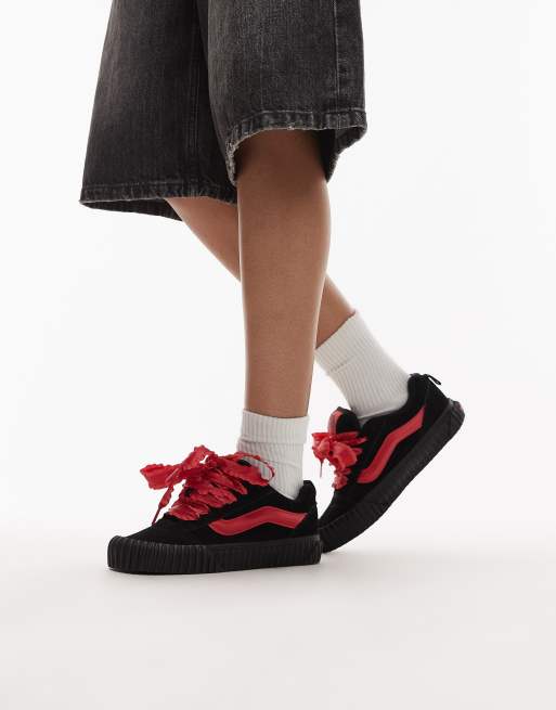 Vans Knu Skool valentines trainers in black and red , 5 of 5