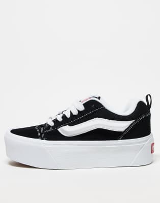 Vans – Knu – Sneaker in Schwarz mit geschichteter Plateausohle - view 1