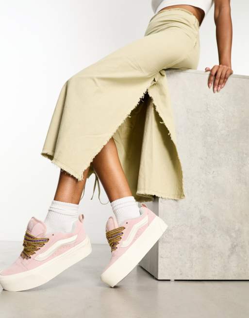 Vans Knu Stack Baskets avec lacets multicolores Rose