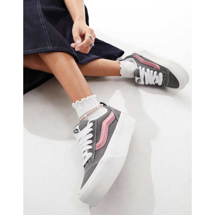 Vans shoes grey and on sale pink