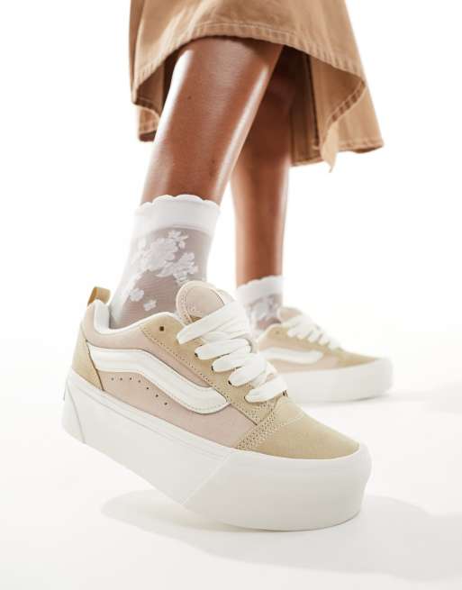 Vans Knu Stack sneakers in light tan