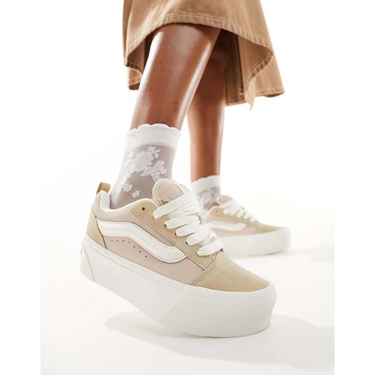 Vans Knu Stack trainers in light tan ASOS