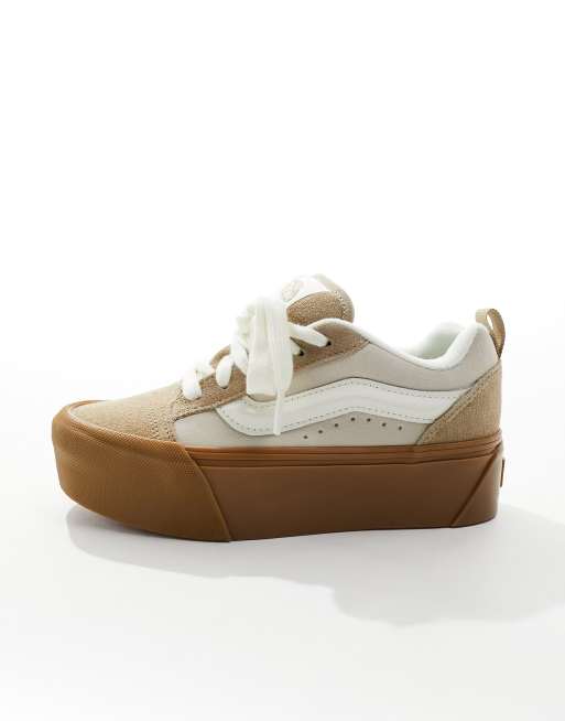 Vans white deals and tan