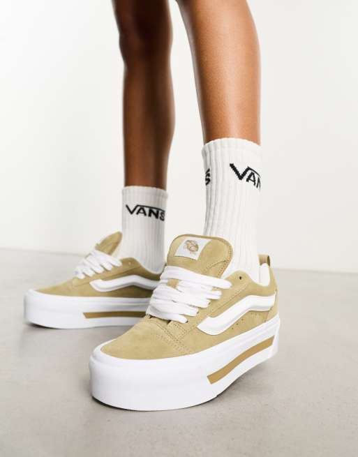 Vans Knu Stacked Baskets plateforme Beige