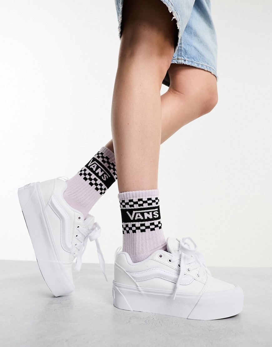 Vans Knu Stacked Platform Sneakers In White