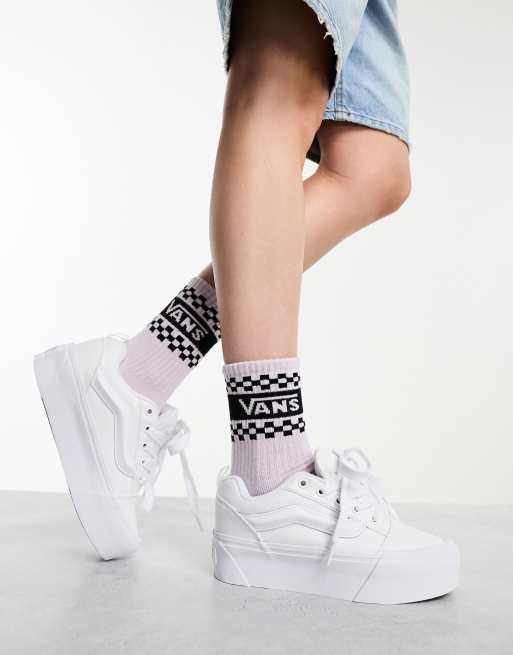 Vans Knu Stacked Platform sneakers in white