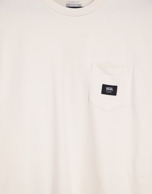 Vans – Kremowy T-shirt z naszywką na kieszeni, 3 z 4