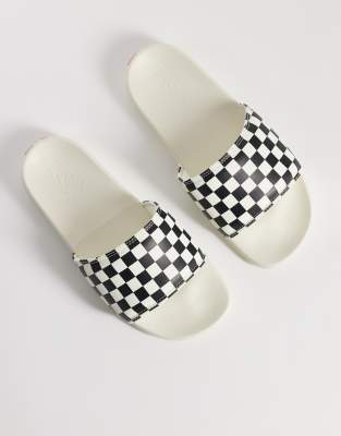  La Costa checkerboard sliders  and black