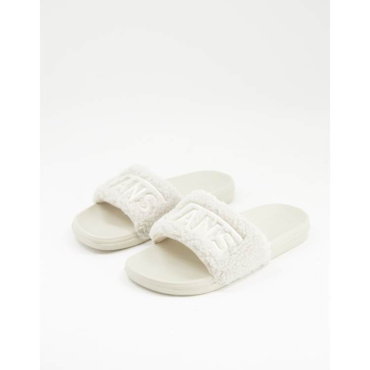 Vans La Costa Slide On sherpa slides in oatmeal