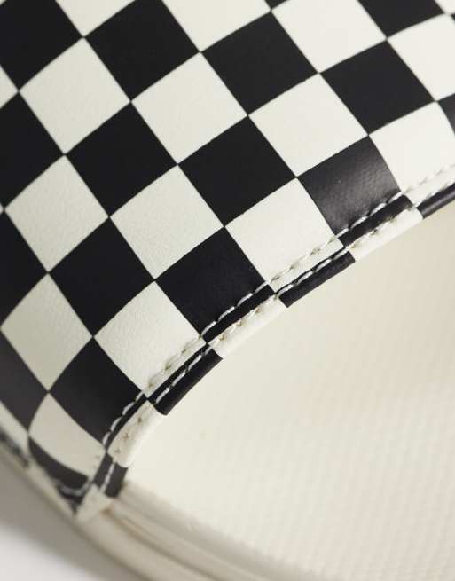 Vans - La Costa - Sliders bianche e nere a scacchi, 3 di 4
