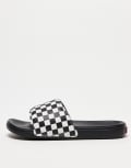 [Vans] Vans La Costa sliders in black checkerboard 42 BLACK