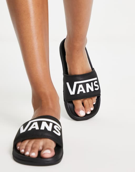 Vans La Costa sliders in black ASOS